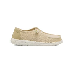 Sneakers beige da Donna in tessuto con lacci elastici Heydude Wendy