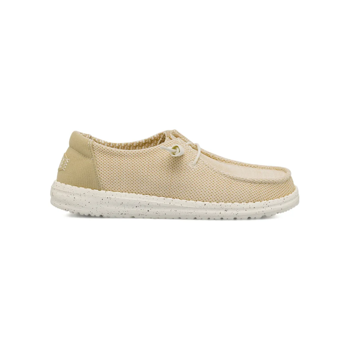 Sneakers beige da Donna in tessuto con lacci elastici Heydude Wendy