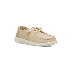 Sneakers beige da Donna in tessuto con lacci elastici Heydude Wendy