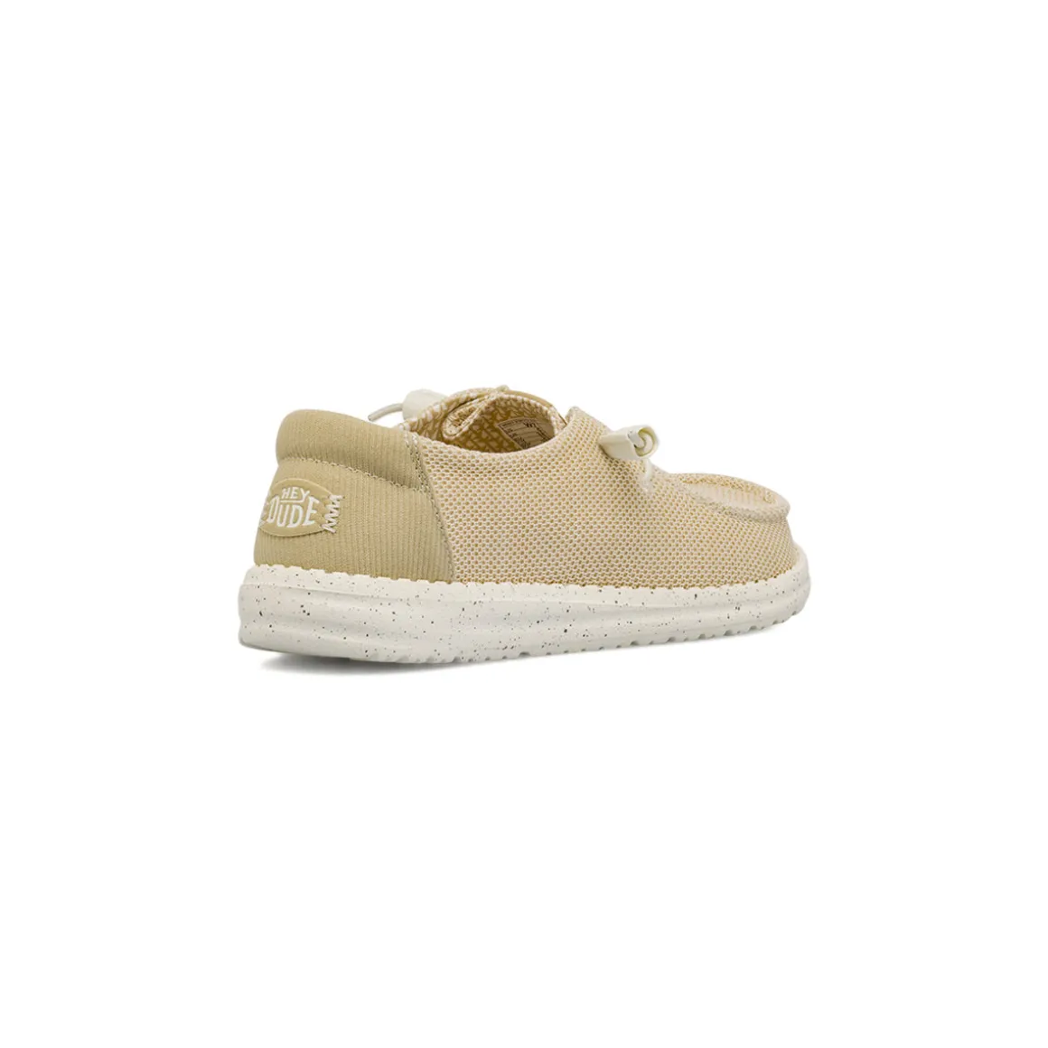 Sneakers beige da Donna in tessuto con lacci elastici Heydude Wendy