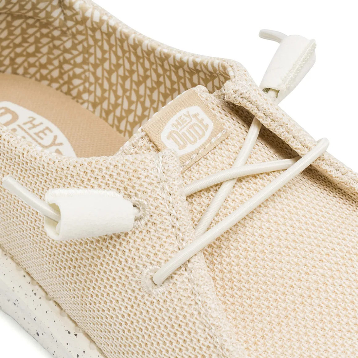 Sneakers beige da Donna in tessuto con lacci elastici Heydude Wendy