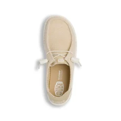 Sneakers beige da Donna in tessuto con lacci elastici Heydude Wendy