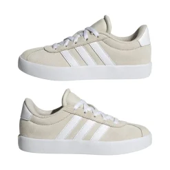 Sneakers beige da ragazza con logo adidas VL Court 3.0