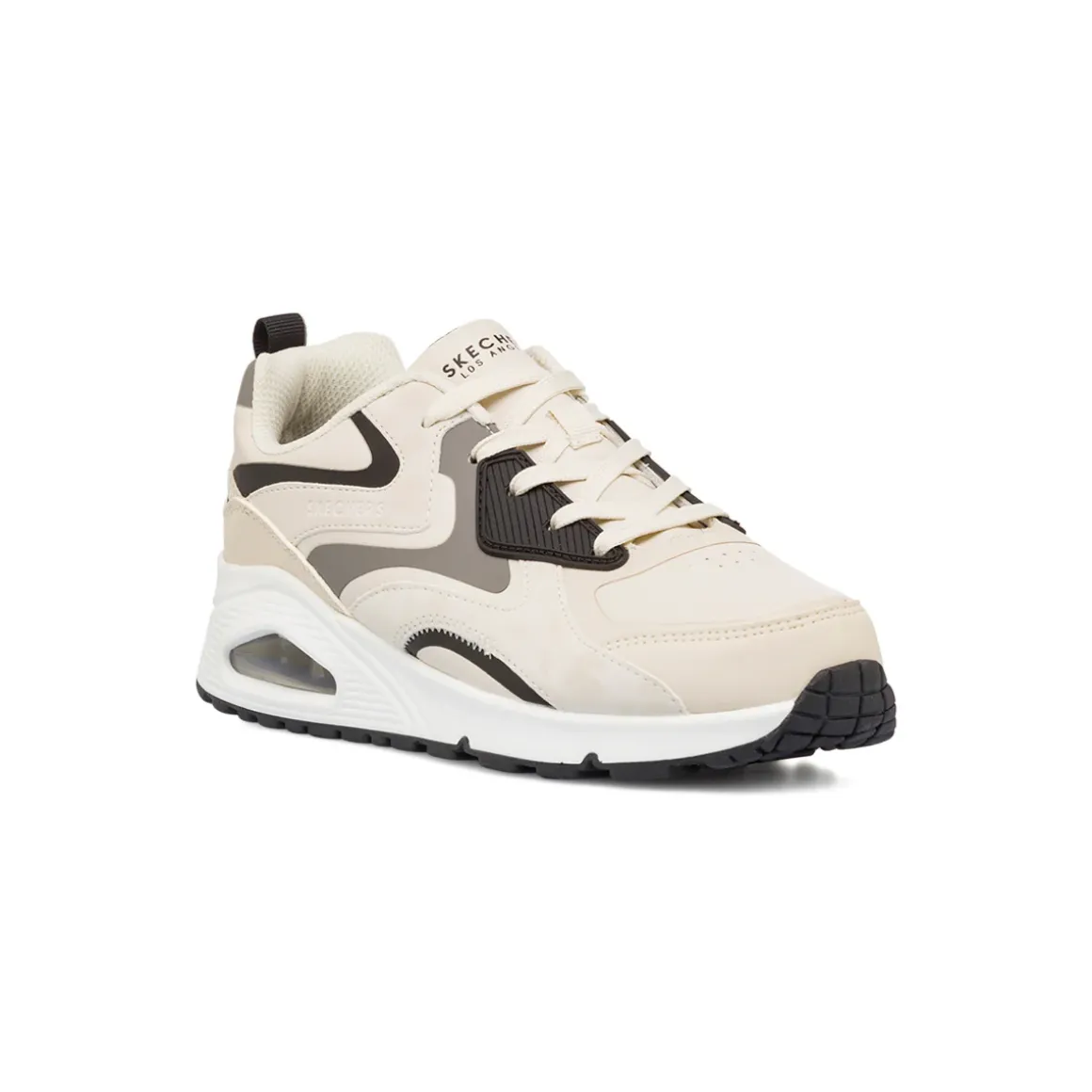 Sneakers beige da ragazzo con suola ad aria Skechers Uno Gen1