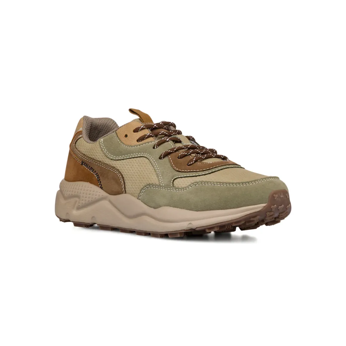 Sneakers beige da Uomo con dettagli a contrasto e lacci frontali Gate 76