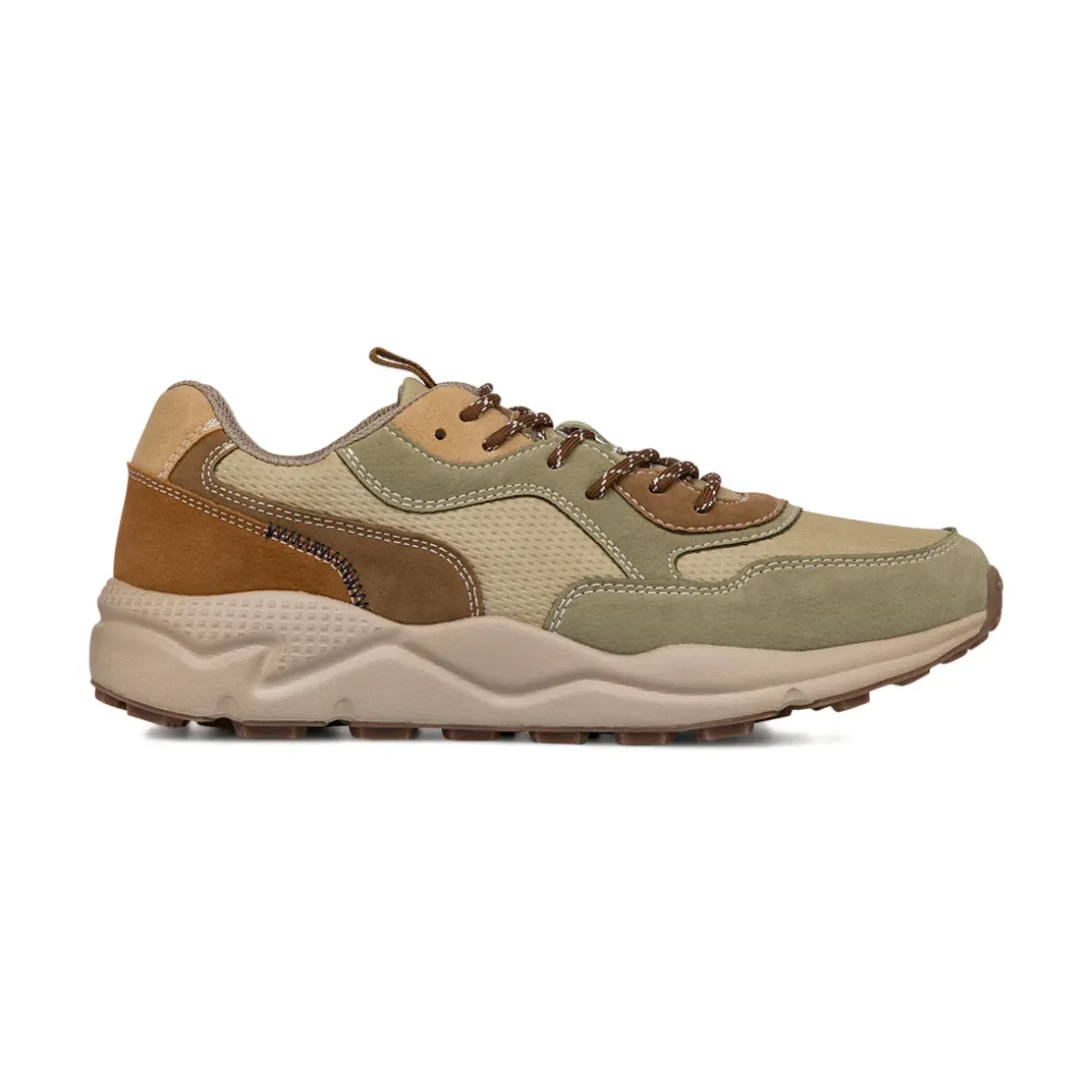 Sneakers beige da Uomo con dettagli a contrasto e lacci frontali Gate 76