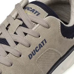 Sneakers beige da Uomo con dettagli a contrasto e logo Ducati