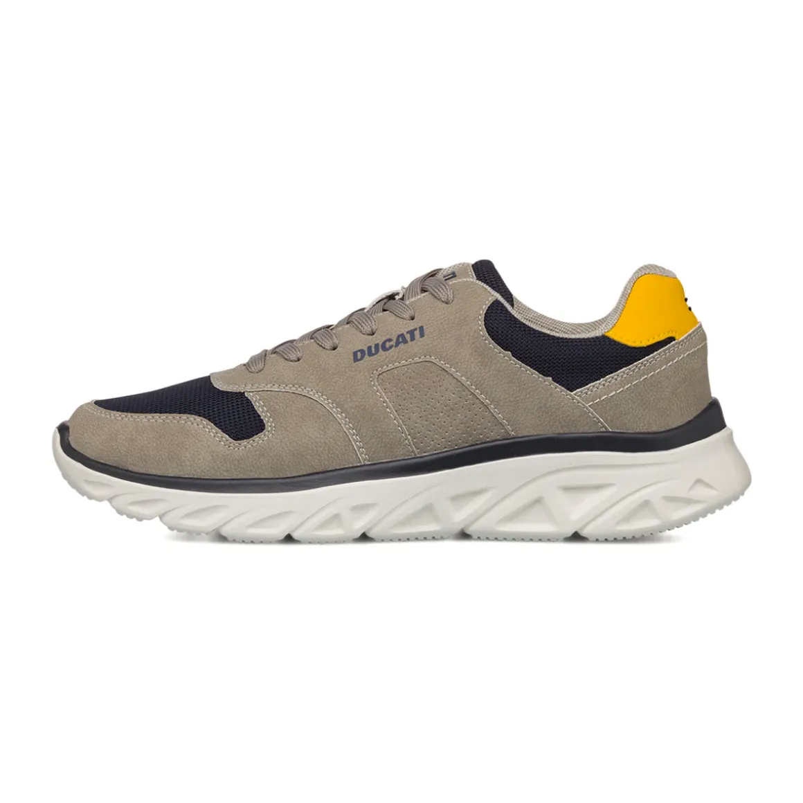 Sneakers beige da Uomo con dettagli a contrasto e logo Ducati