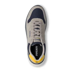 Sneakers beige da Uomo con dettagli a contrasto e logo Ducati