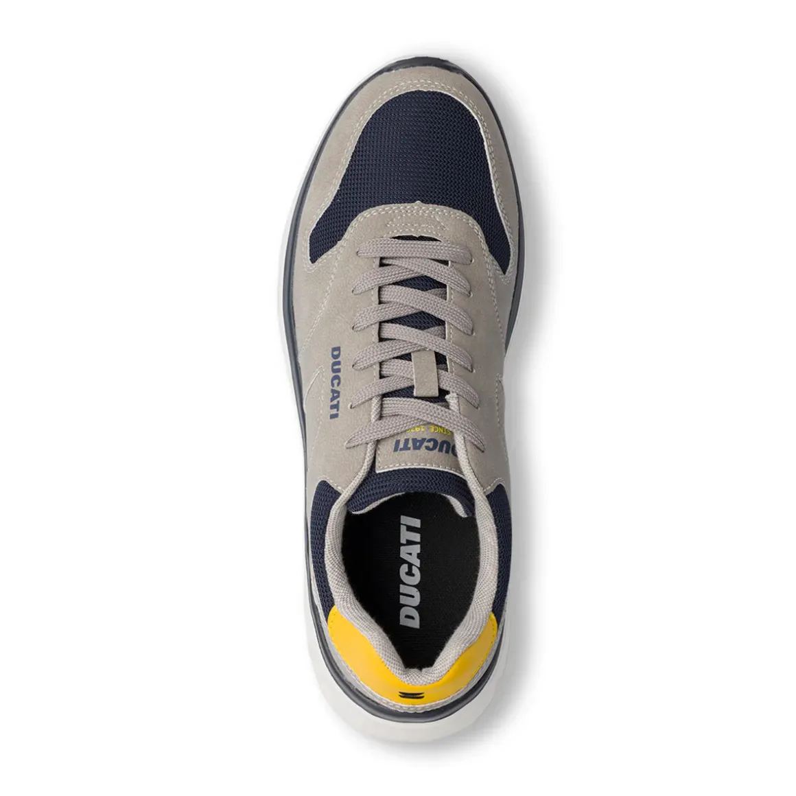 Sneakers beige da Uomo con dettagli a contrasto e logo Ducati