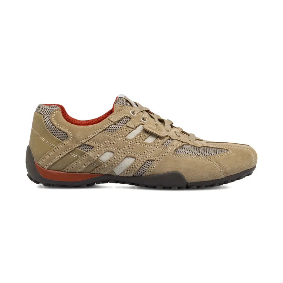 Sneakers beige da Uomo effetto suede con suola traspirante Geox