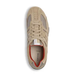 Sneakers beige da Uomo effetto suede con suola traspirante Geox