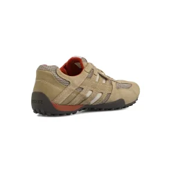 Sneakers beige da Uomo effetto suede con suola traspirante Geox