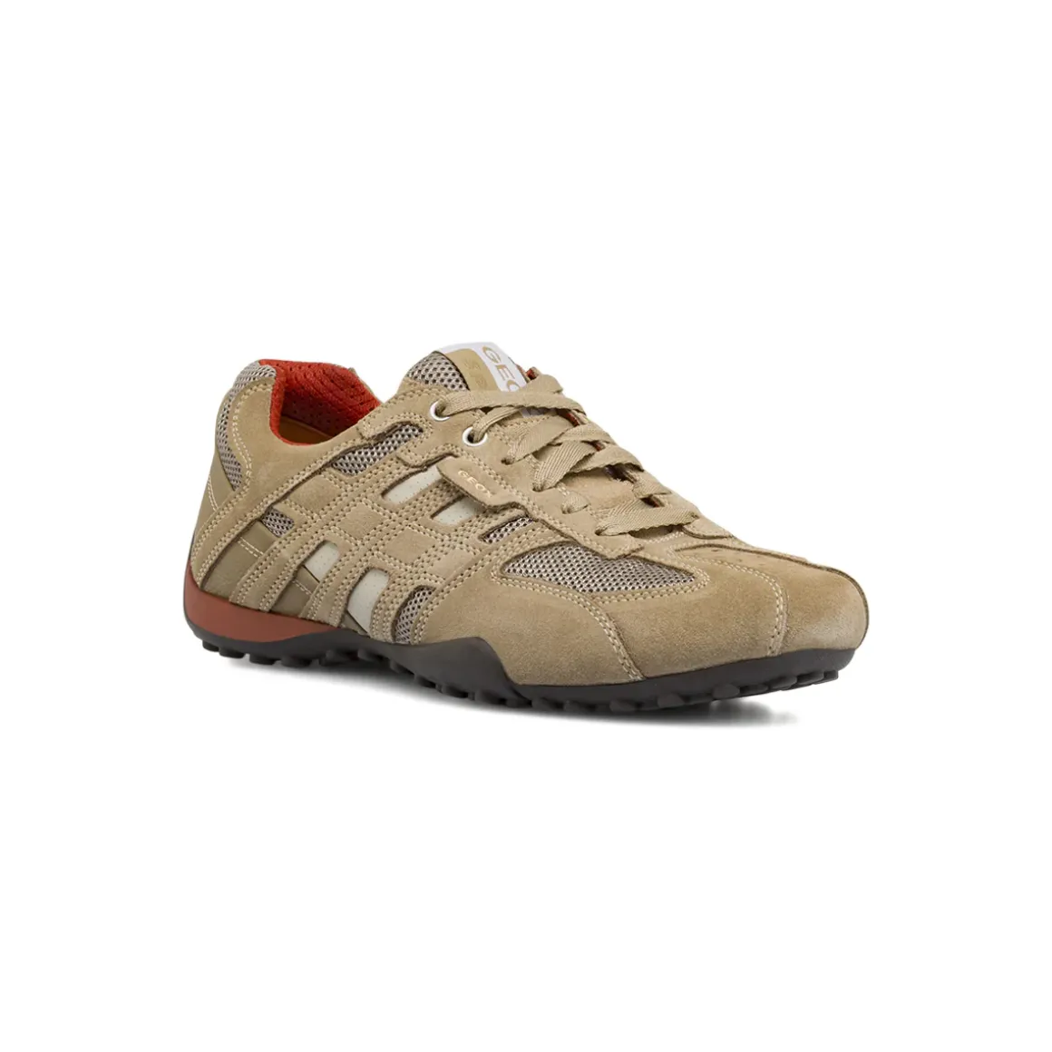 Sneakers beige da Uomo effetto suede con suola traspirante Geox