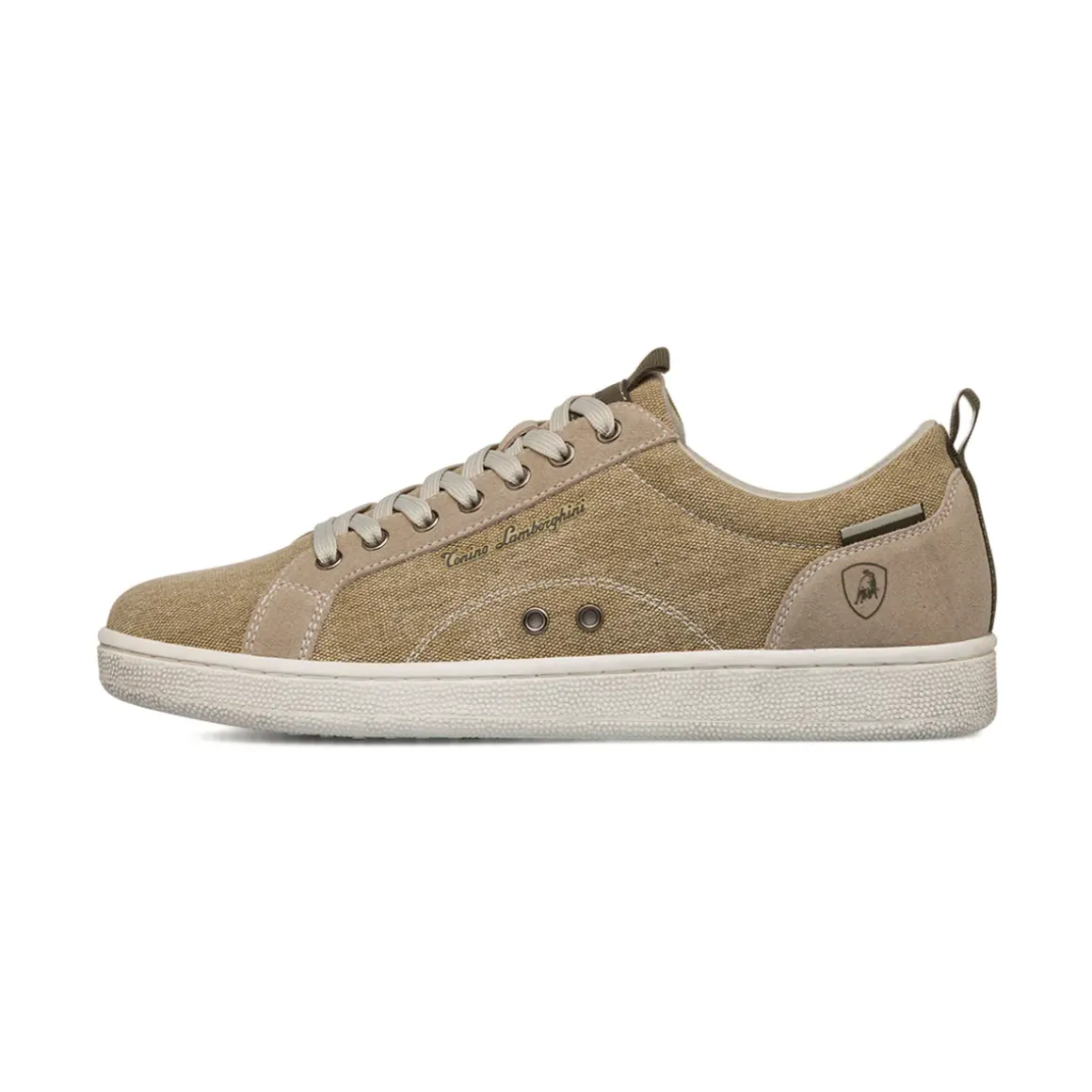 Sneakers beige da Uomo in tessuto e dettaglio logo Tonino Lamborghini