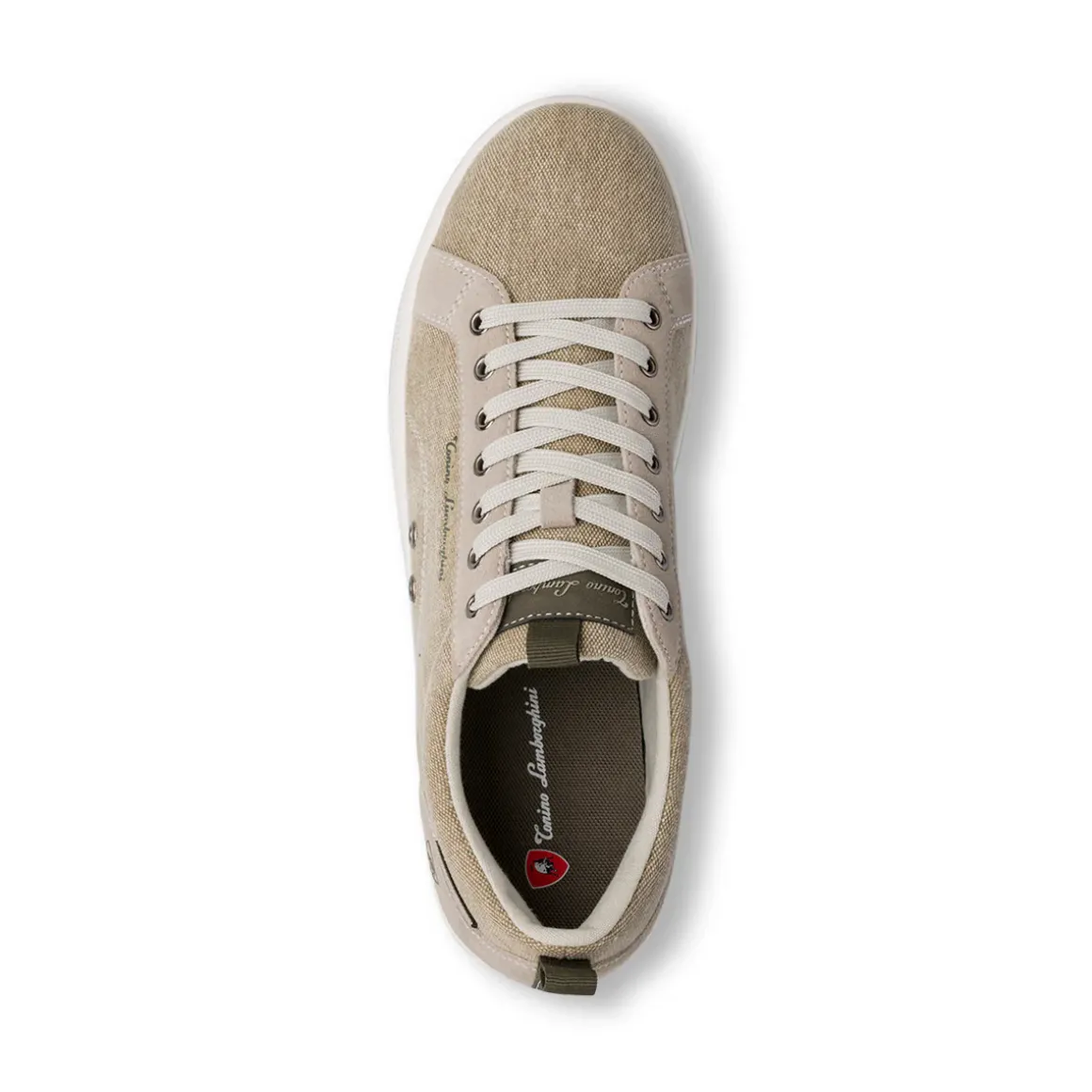 Sneakers beige da Uomo in tessuto e dettaglio logo Tonino Lamborghini
