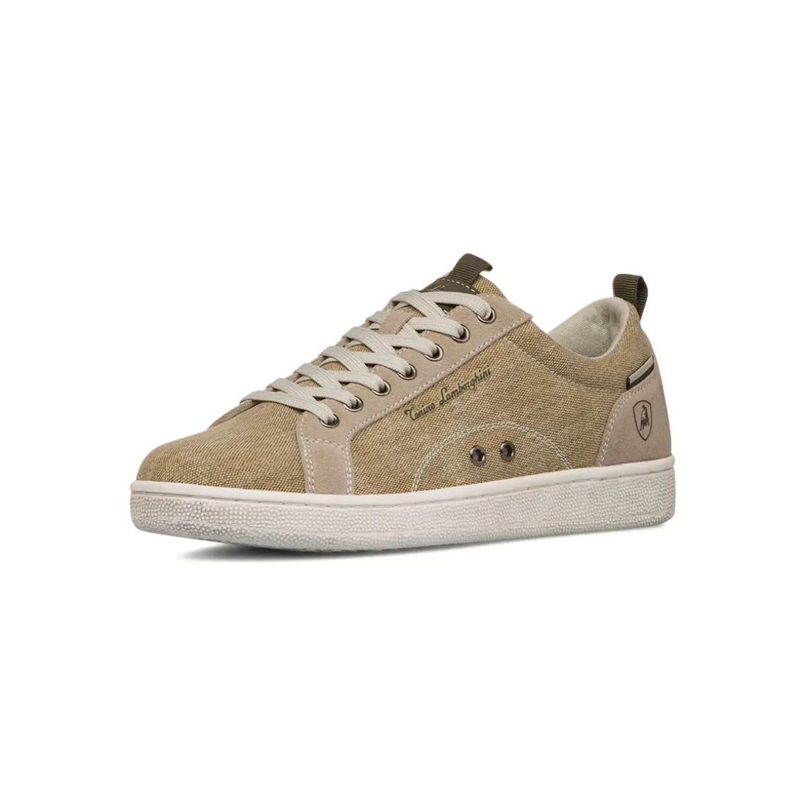 Sneakers beige da Uomo in tessuto e dettaglio logo Tonino Lamborghini