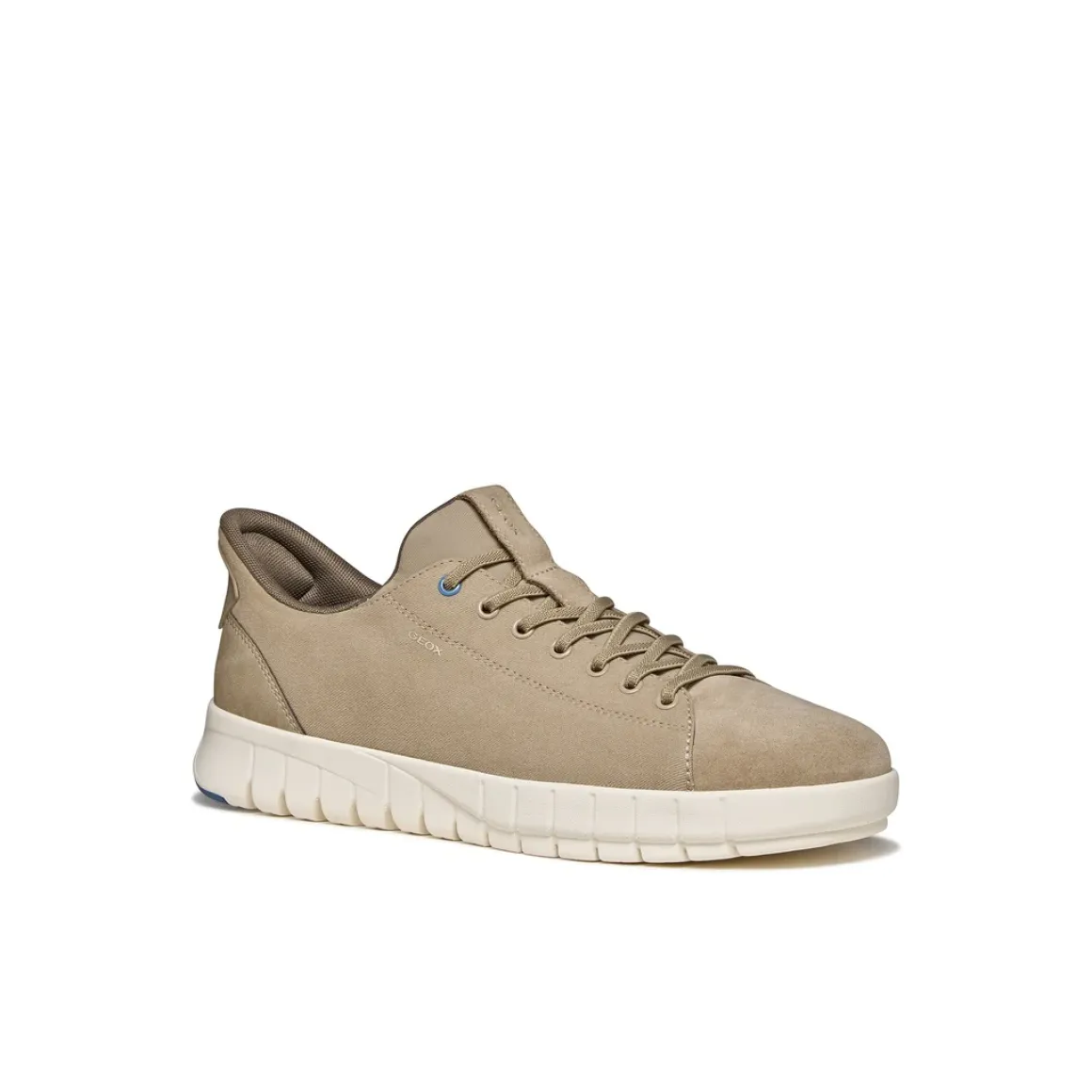 Sneakers Beige Uomo effetto scamosciato con suola traspirante Geox Fast In
