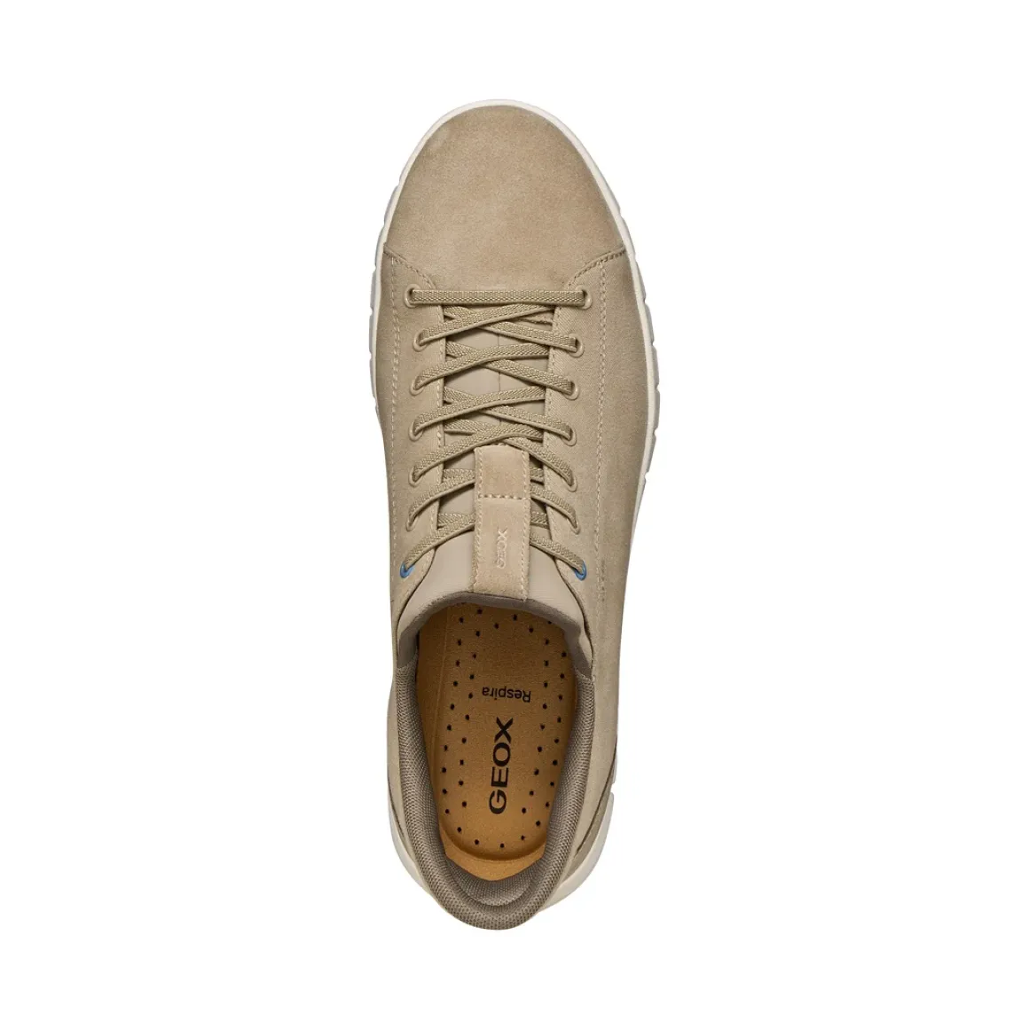 Sneakers Beige Uomo effetto scamosciato con suola traspirante Geox Fast In
