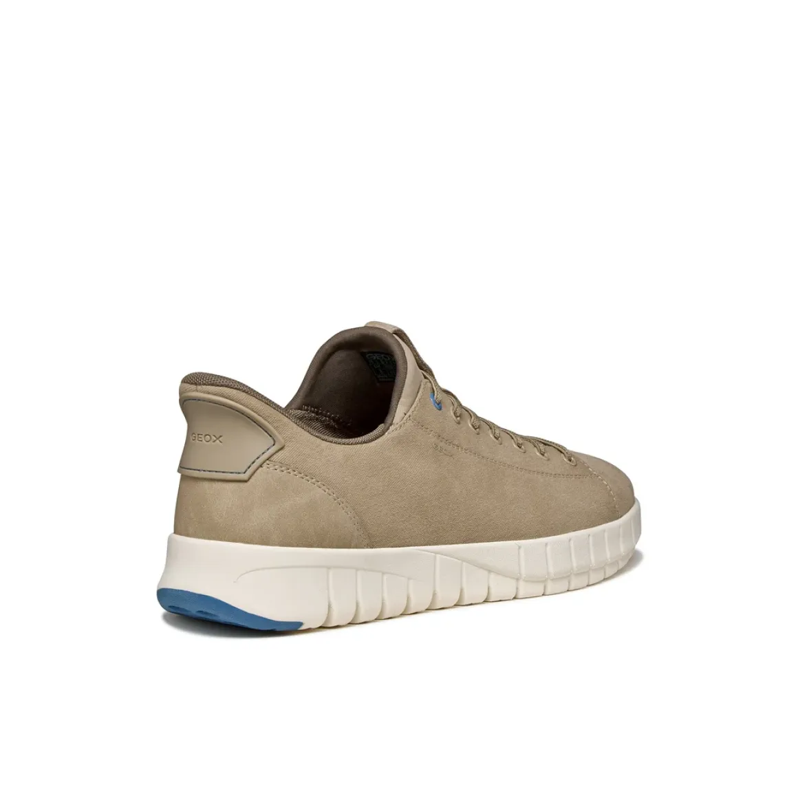 Sneakers Beige Uomo effetto scamosciato con suola traspirante Geox Fast In