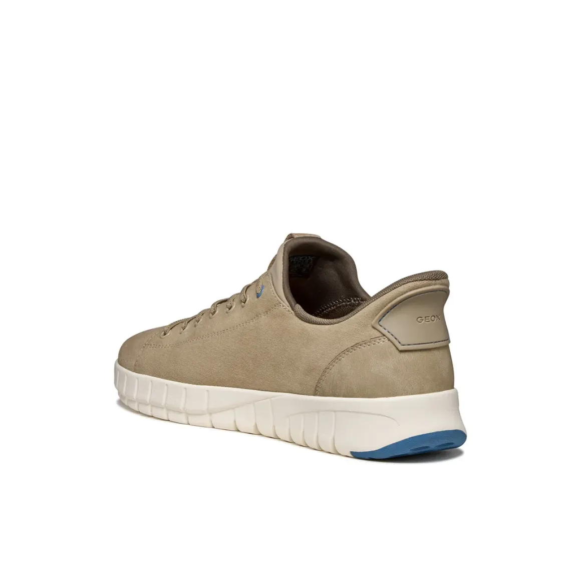 Sneakers Beige Uomo effetto scamosciato con suola traspirante Geox Fast In