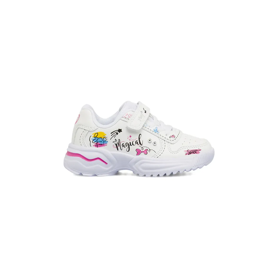 Sneakers bianche Bambina con grafiche colorate e strappo Primigi