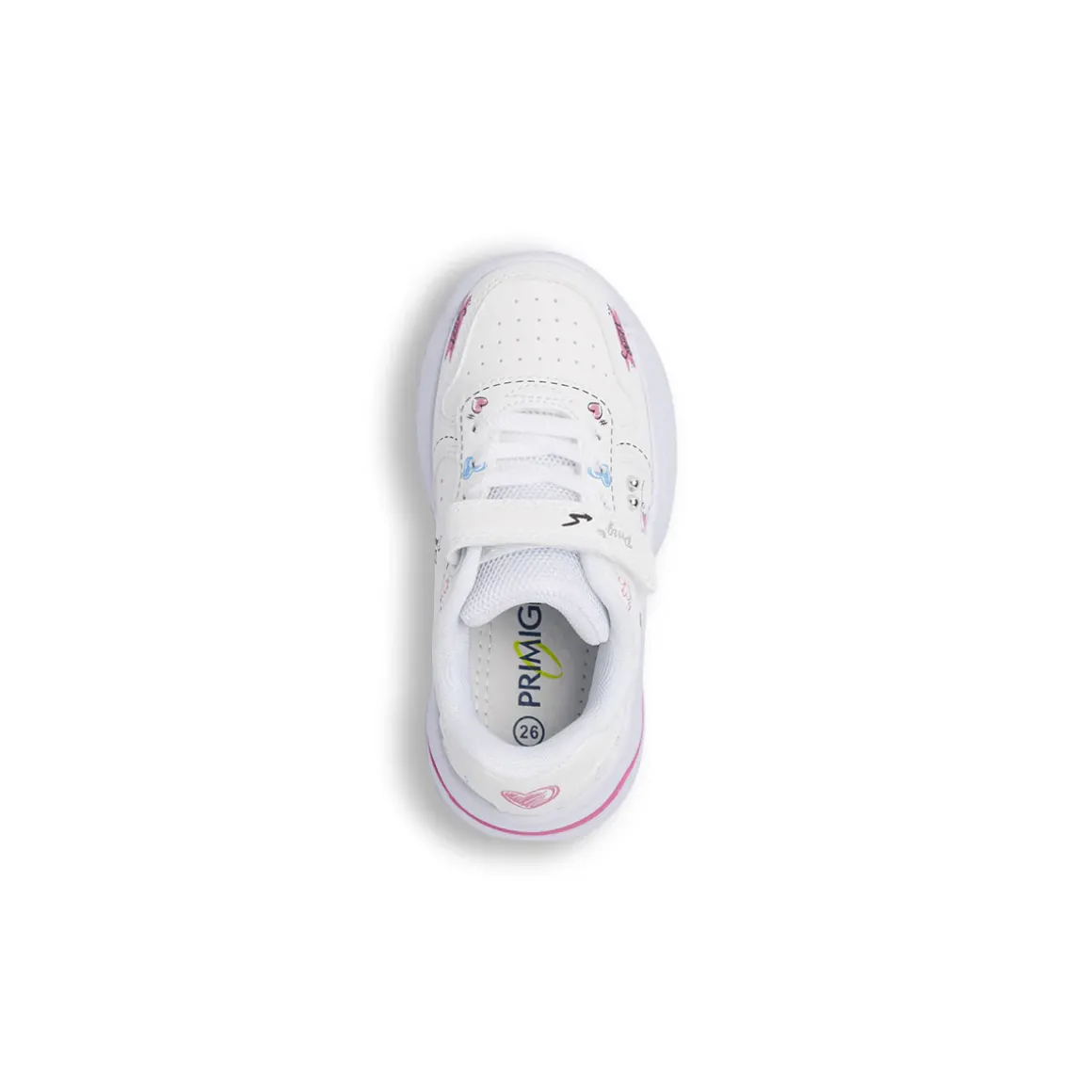 Sneakers bianche Bambina con grafiche colorate e strappo Primigi