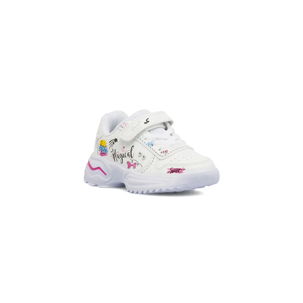 Sneakers bianche Bambina con grafiche colorate e strappo Primigi