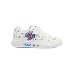 Sneakers bianche Bambina con stampe cuore graffiti e borchie Primigi