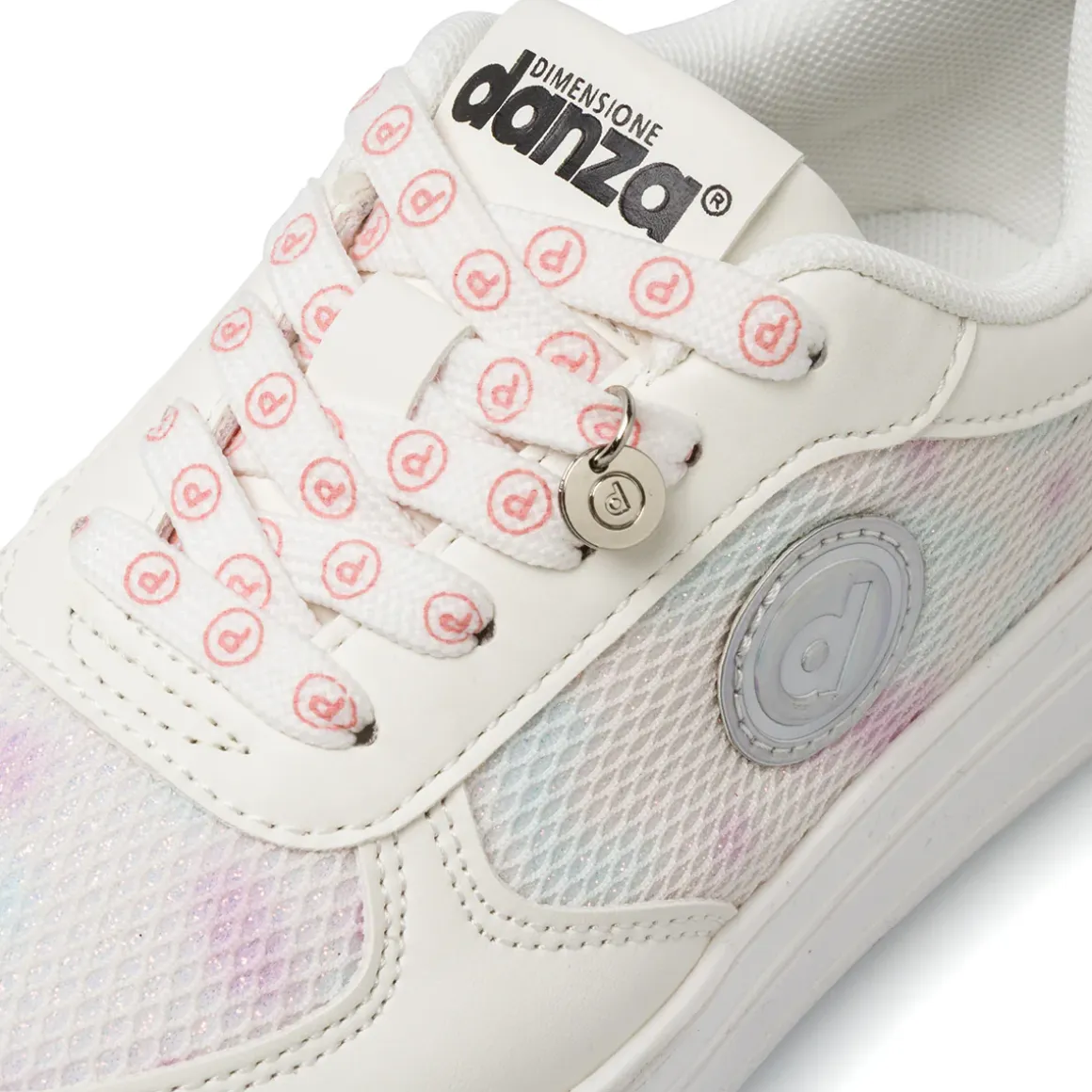 Sneakers Bianche Bambina con dettagli iridescenti Dimensione Danza
