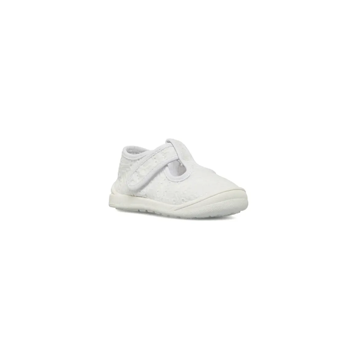Sneakers Bianche Bambina effetto pizzo e chiusura a strappo Chicco