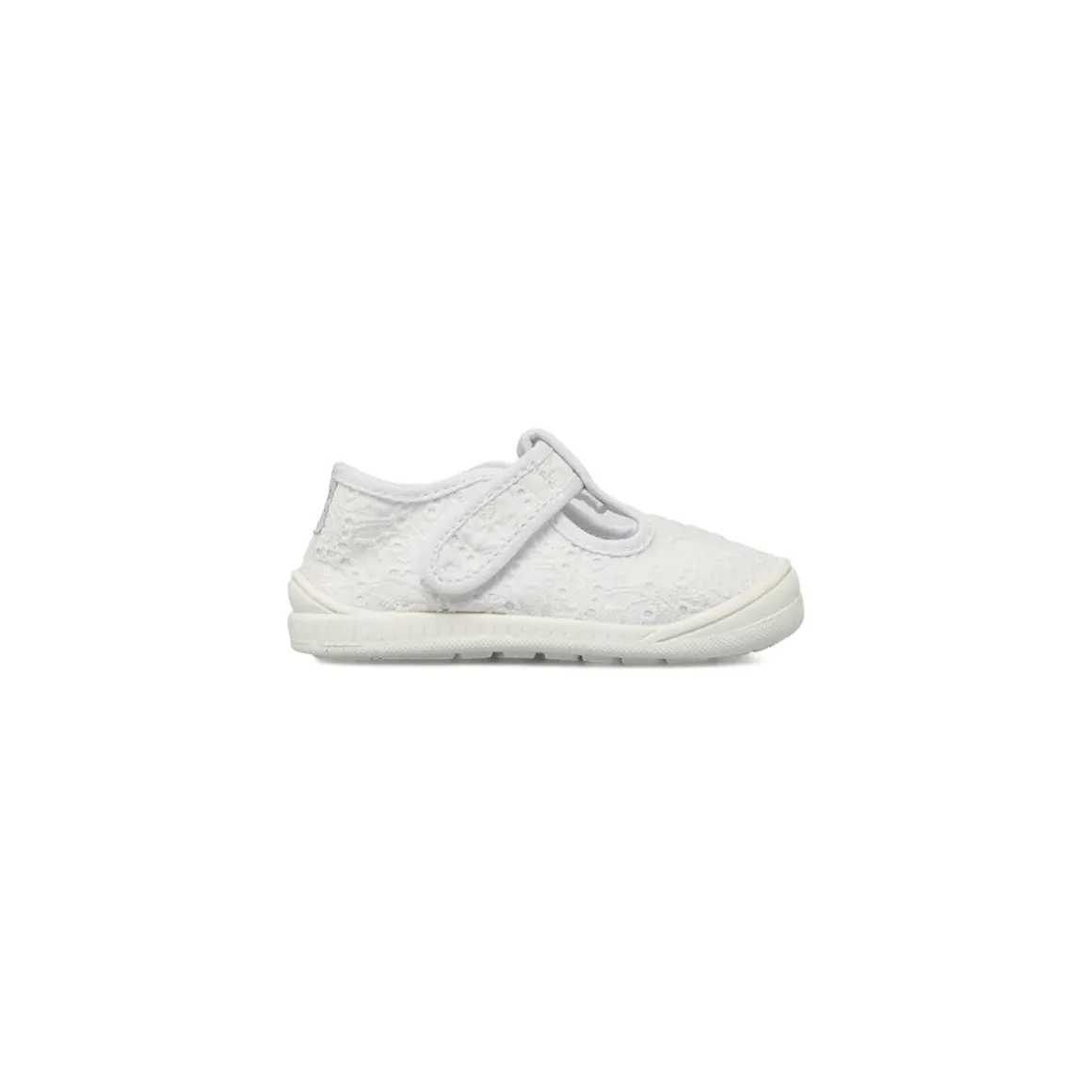 Sneakers Bianche Bambina effetto pizzo e chiusura a strappo Chicco