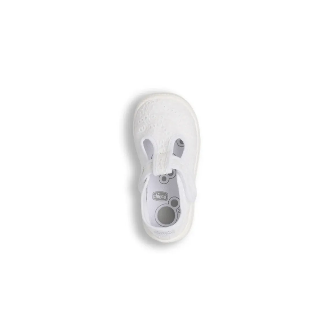 Sneakers Bianche Bambina effetto pizzo e chiusura a strappo Chicco