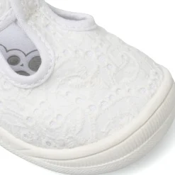 Sneakers Bianche Bambina effetto pizzo e chiusura a strappo Chicco