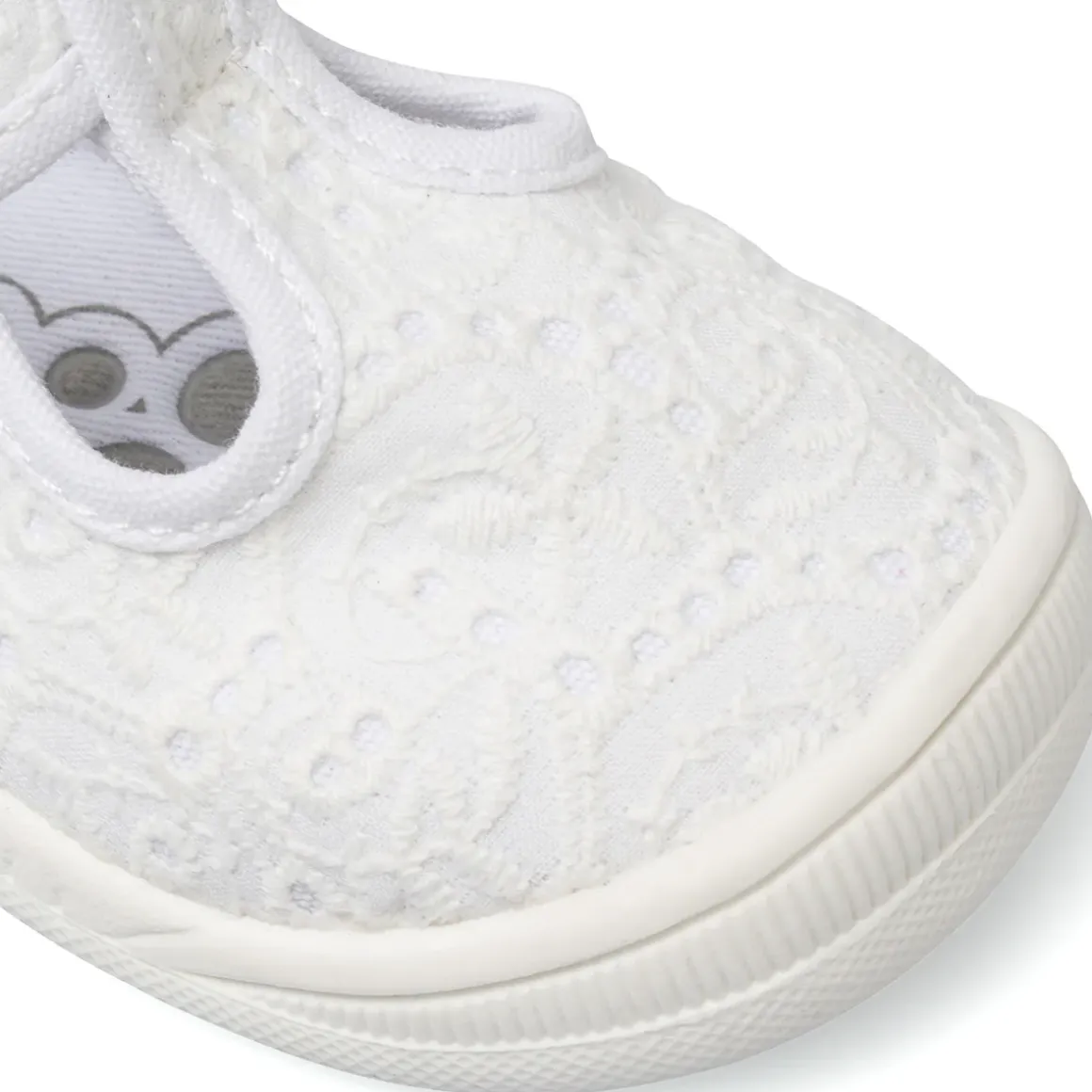 Sneakers Bianche Bambina effetto pizzo e chiusura a strappo Chicco