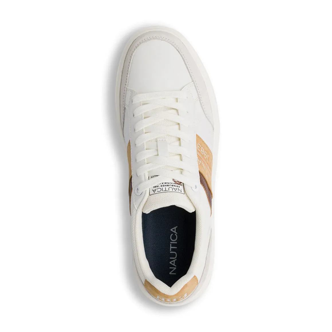 Sneakers bianche con dettagli beige da Uomo Nautica