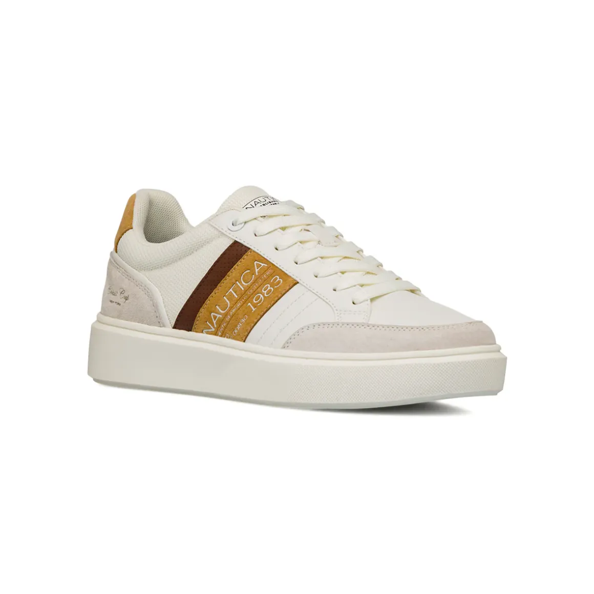 Sneakers bianche con dettagli beige da Uomo Nautica