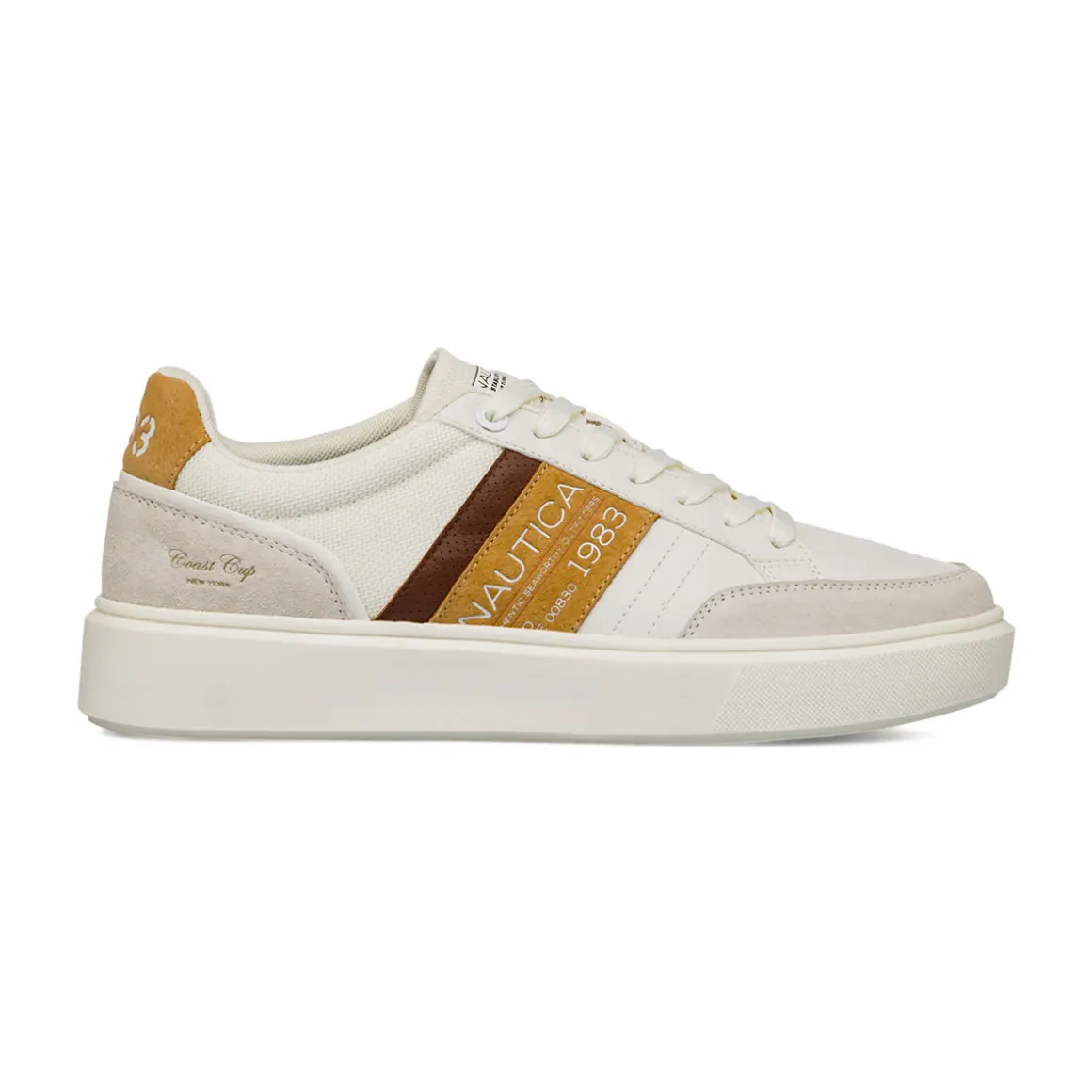 Sneakers bianche con dettagli beige da Uomo Nautica