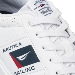Sneakers bianche con dettagli traforati da Uomo Nautica