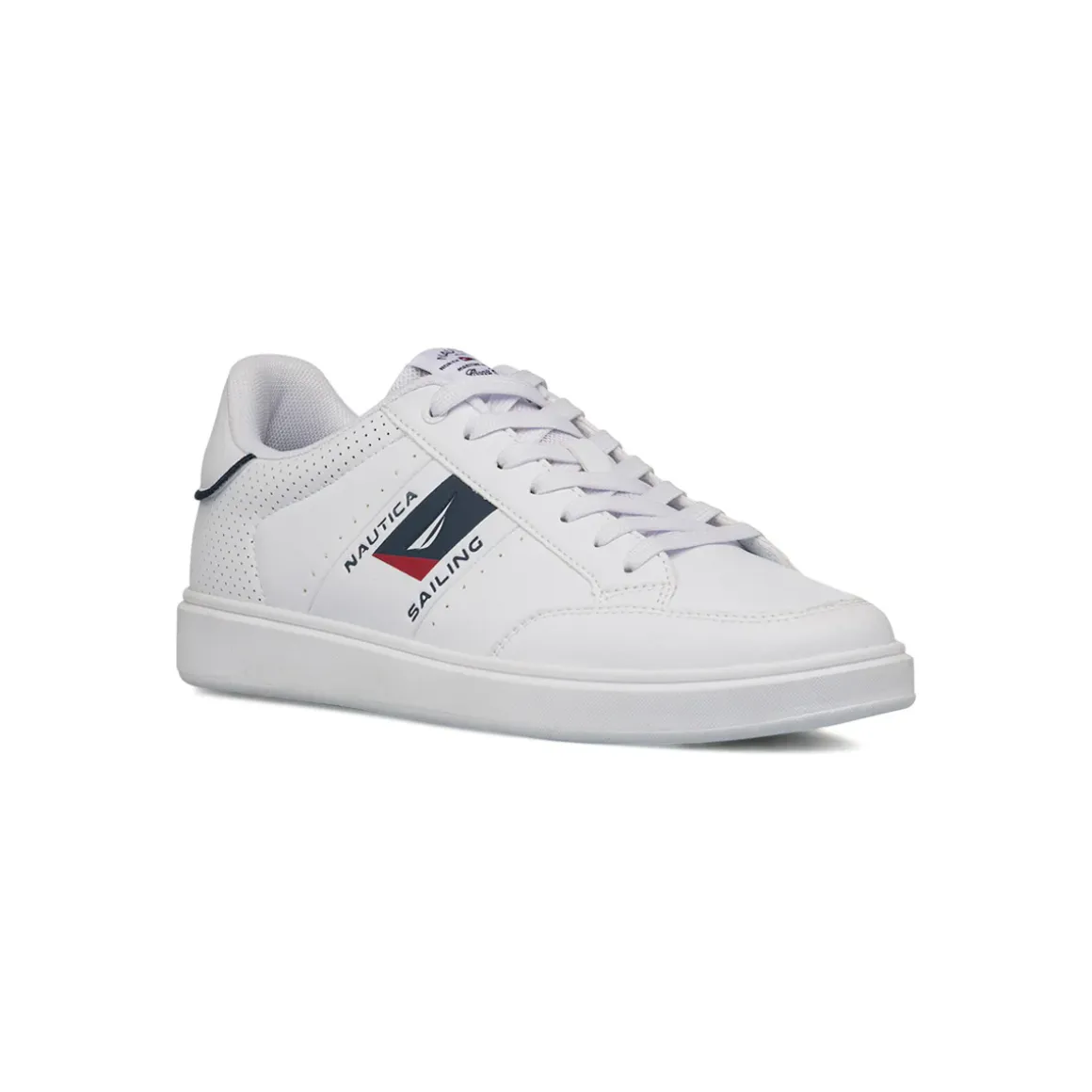 Sneakers bianche con dettagli traforati da Uomo Nautica