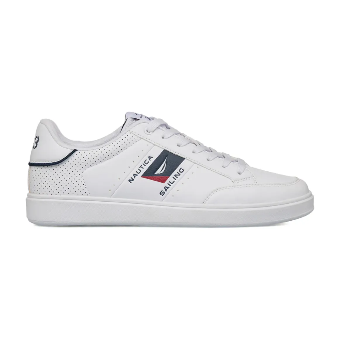 Sneakers bianche con dettagli traforati da Uomo Nautica