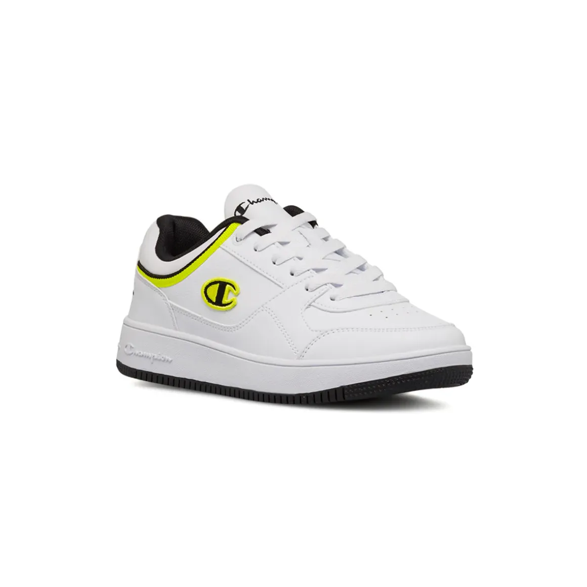 Sneakers bianche con dettagli neri e gialli da ragazzo Champion GS Low