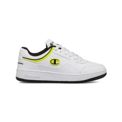 Sneakers bianche con dettagli neri e gialli da ragazzo Champion GS Low