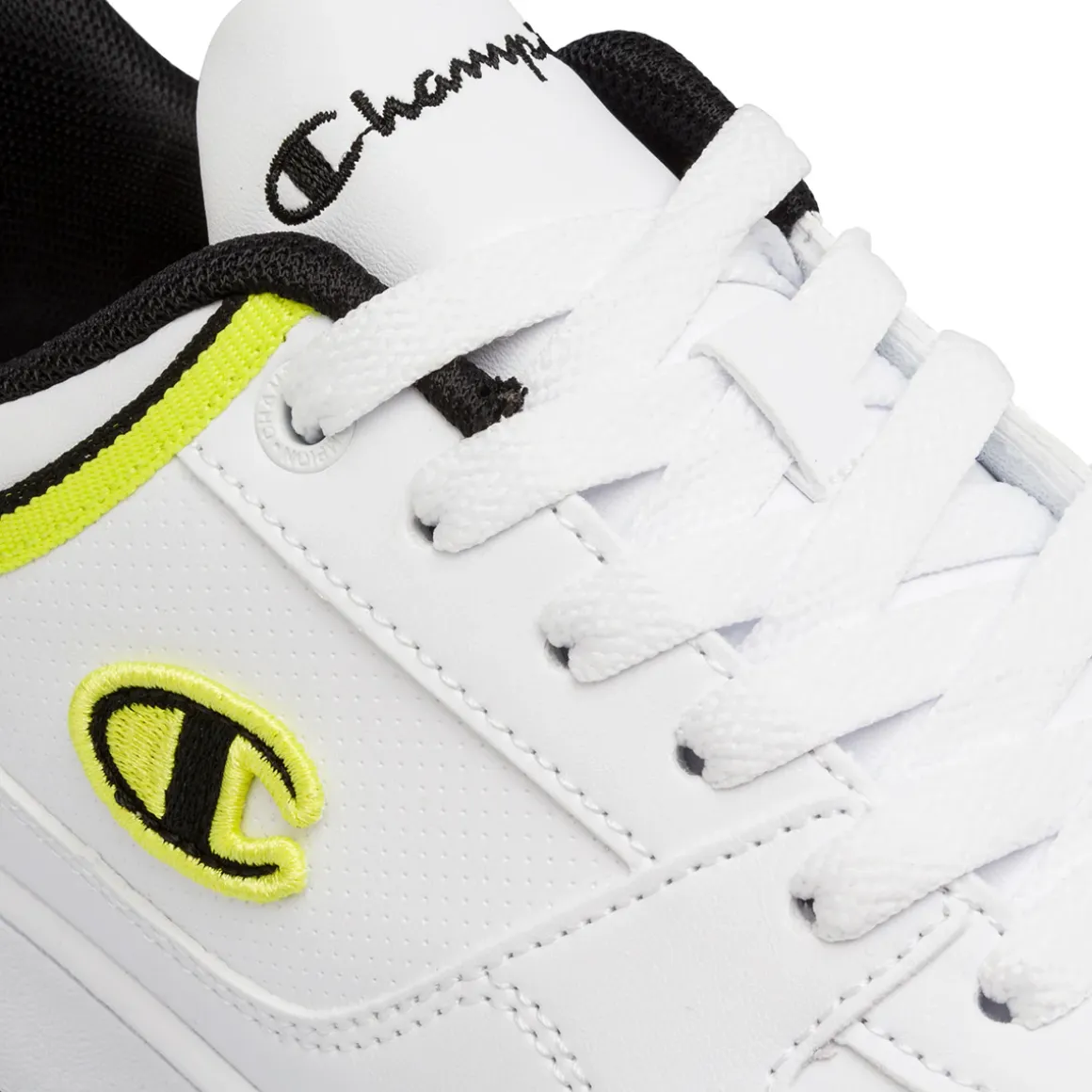 Sneakers bianche con dettagli neri e gialli da ragazzo Champion GS Low
