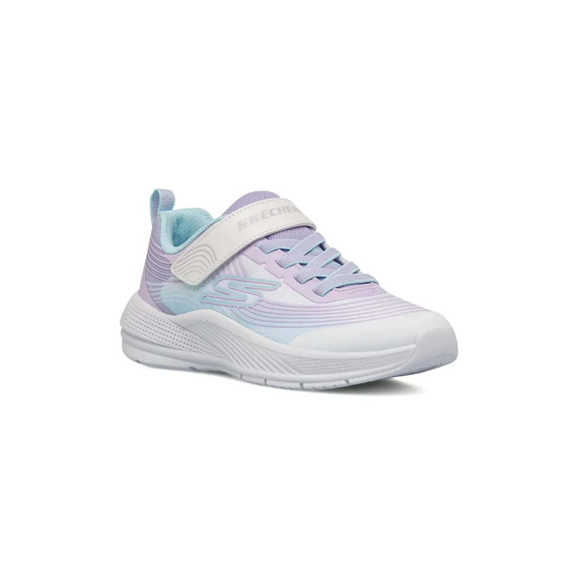 Sneakers bianche con dettagli lilla da bambina Microspec Advance Skechers