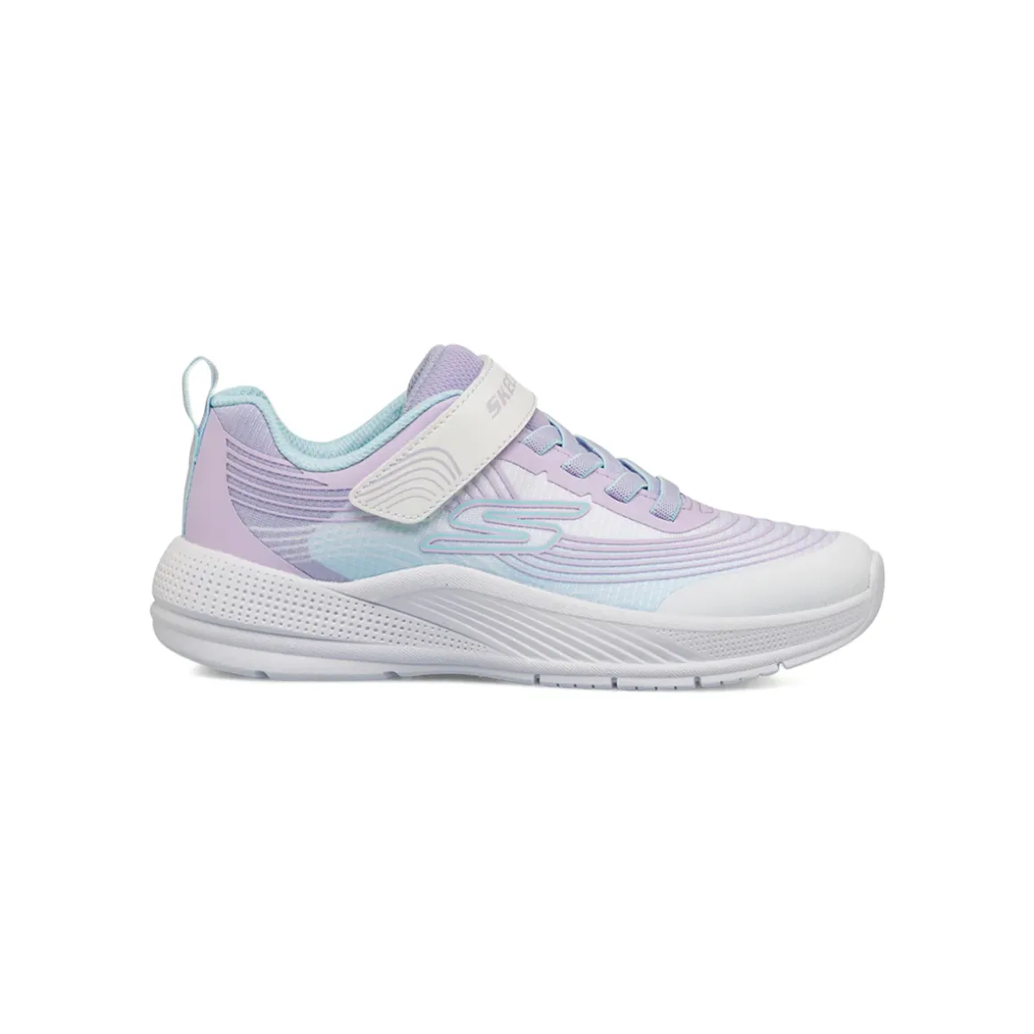 Sneakers bianche con dettagli lilla da bambina Microspec Advance Skechers