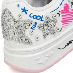 Sneakers bianche da Bambina con stampe multicolore glitter Primigi