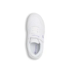 Sneakers bianche da Bambina con strass lilla e strappo Champion