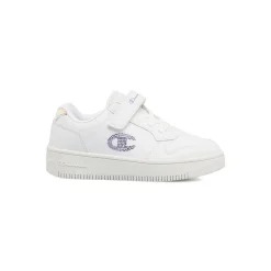 Sneakers bianche da Bambina con strass lilla e strappo Champion