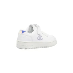 Sneakers bianche da Bambina con strass lilla e strappo Champion